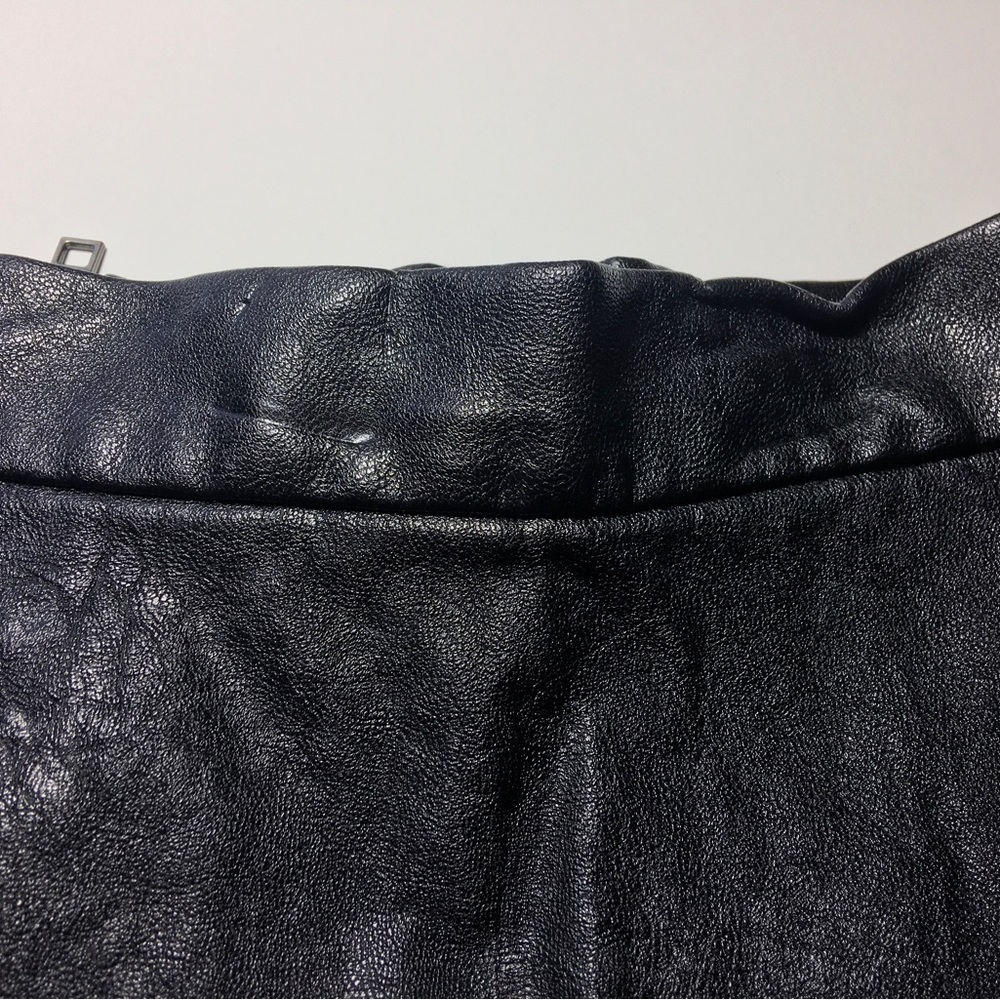 American Eagle Black Skater Faux Leather Mini Skirt - Picture 3 of 11